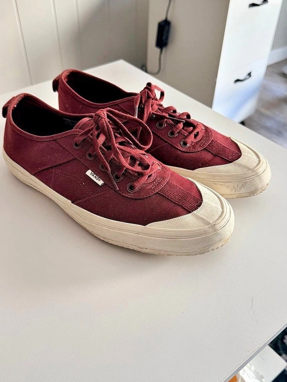 Vans Sport Low Marshmallow Port Royale Red & White Sneakers